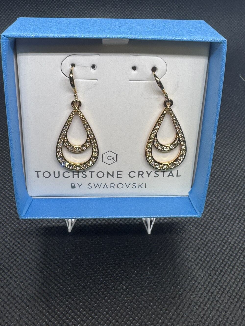 Touchstone Crystal by Swavorski Radiating Loops Earrings 1407E